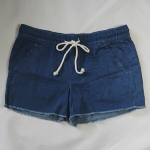 NWT LOFT Blue High Waist Denim Blue Jean Shorts Size XS Casual Loungewear Summer